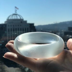 White Jadeite Jade bangle diameter 58 mm